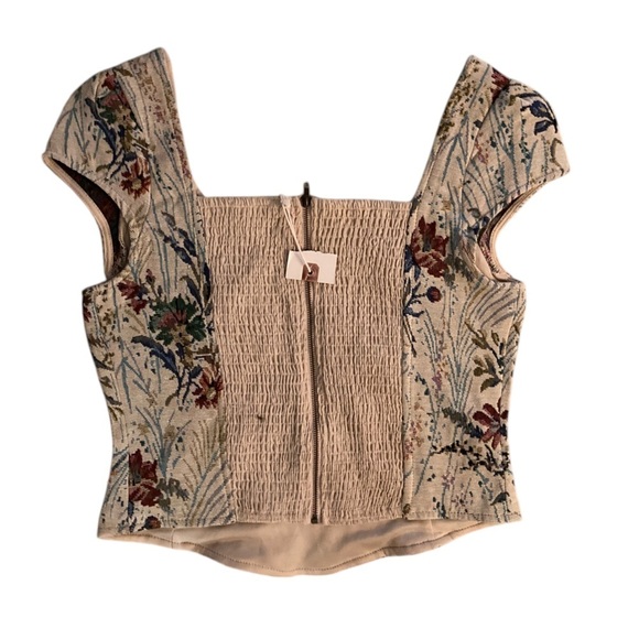 In Loom Tapestry Corset Top NWT Floral Print Women's Top - Picture 8 of 9